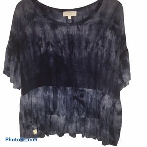 Simply Southern Blue Ruffle Top Size Large